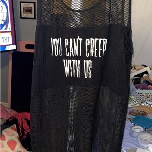 BlackCraft Mesh Tank with 'You Can't Creep With Us' Graphic